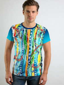 ausgefallene T-Shirts für Männer - COLUMBU - 100 % Baumwolle - GERMENS artfashion - Größe L