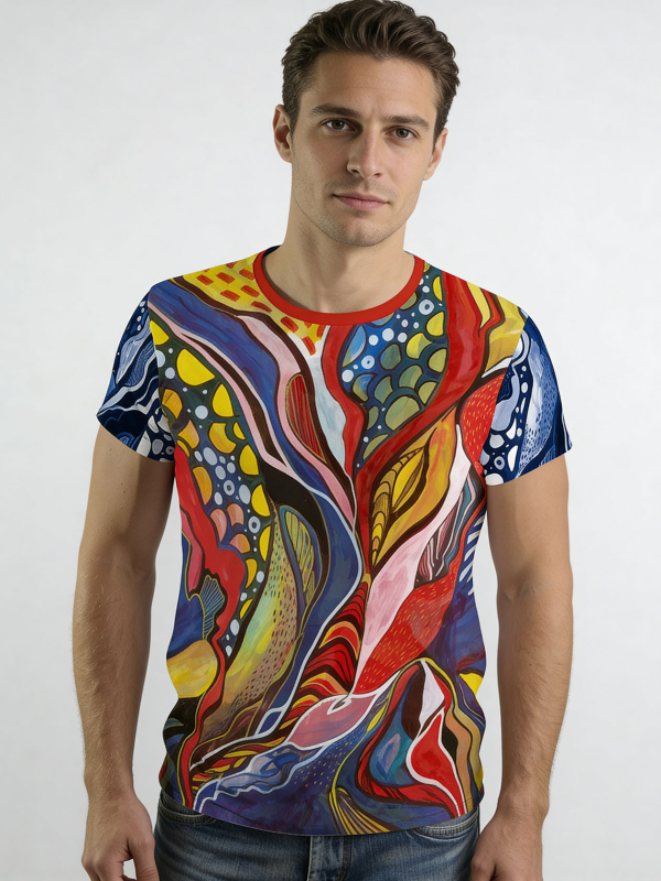 ausgefallene T-Shirts für Männer - MYSTERIAL - 100 % Baumwolle - GERMENS artfashion - Größe M