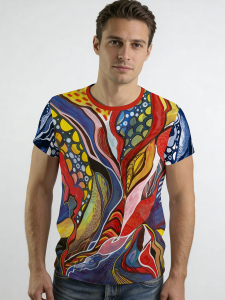 ausgefallene T-Shirts für Männer - MYSTERIAL - 100 % Baumwolle - GERMENS artfashion - Größe L