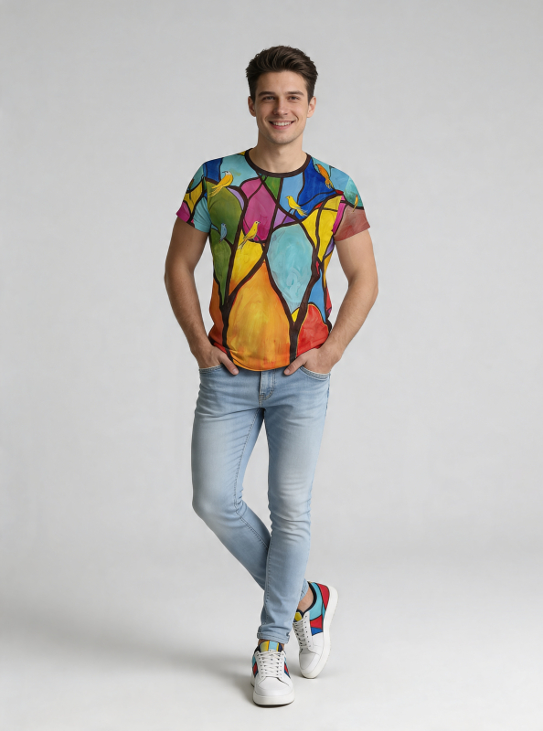 ausgefallene T-Shirts für Männer - BIRDMAN - 100 % Baumwolle - GERMENS artfashion - Größe S