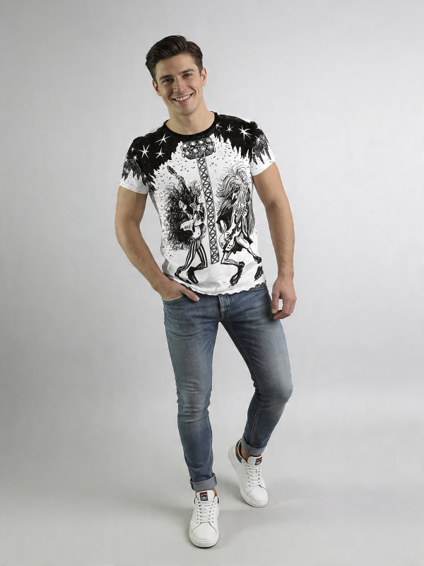 ausgefallene T-Shirts für Männer - WHOLE LOTTA SMOKE - 100 % Baumwolle - GERMENS artfashion - Größe 4XL