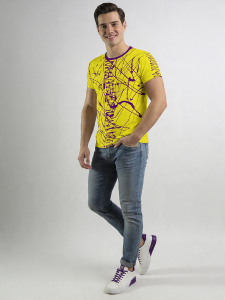 Camisetas exclusivas para hombre - DENADA YELLOW - 100 % algodón -...