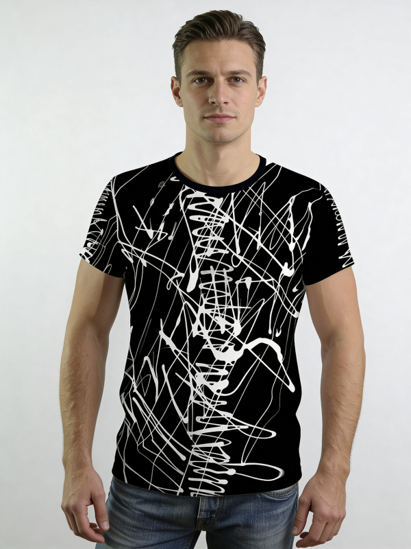 ausgefallene T-Shirts für Männer - DENADA BLACK - 100 % Baumwolle - GERMENS artfashion - Größe S