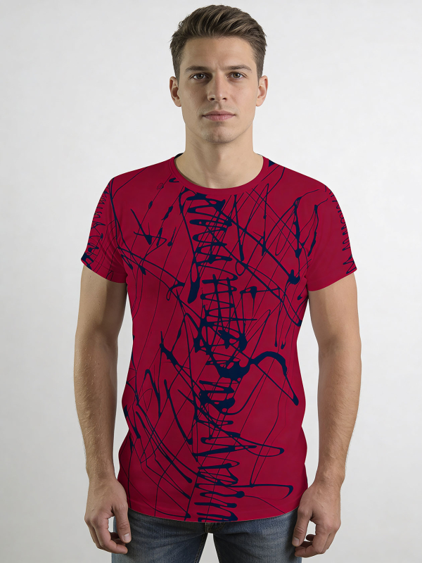 ausgefallene T-Shirts für Männer - DENADA RED - 100 % Baumwolle - GERMENS artfashion - Größe XXL