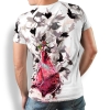 ausgefallene T-Shirts für Männer - EIN FLAMINGO IN EINER WOLKE AUS TAUBEN - 100 % Baumwolle - GERMENS artfashion - Größen S bis 5XL