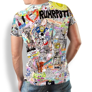 Camisetas exclusivas para hombre - I LOVE RUHRPOTT - 100 % algodón -...
