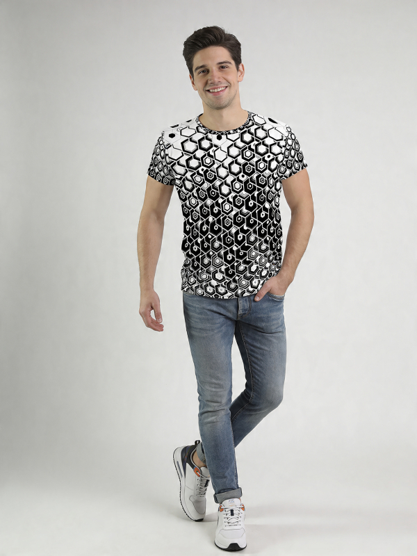 Camisetas originales para hombre - HEXAGON ONYX - 100 % algodón - GERMENS artfashion - Talla 4XL