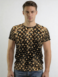 ausgefallene T-Shirts für Männer - T-Shirt Rundhals - 100 % Baumwolle - GERMENS - 100 % Baumwolle - GERMENS artfashion - Größe L