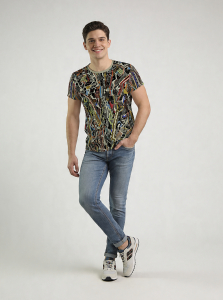 ausgefallene T-Shirts für Männer - RINDENHEMD - 100 % Baumwolle - GERMENS artfashion - Größe S