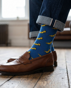 LETS GO BANANAS - Blau gelbe Socke - Unisex