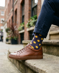 YELLOW DOTS - Calcetines a rayas azules y amarillas - Unisex