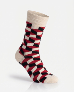 RED GRID - colorful socks - Unisex