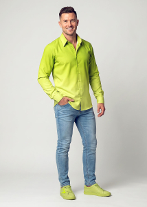 Descubre las camisas de colores para hombre GRADIENT LIME - 100 % algodón