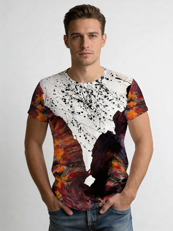 ausgefallene T-Shirts für Männer - FIRE & ICE - 100 % Baumwolle - GERMENS artfashion - Größen S bis 5XL