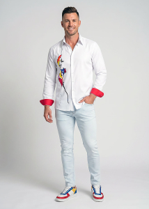 Descubre las coloridas camisas de hombre con botones FUNKY - 100 %...