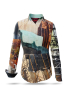 ausgefallene Damenbluse für Damen - NEW YORK FACTORY - 100 % Baumwolle - GERMENS artfashion - Größen XS bis 3XL