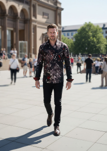 Descubre las coloridas camisas de hombre con botones NACHTFUNKELN -...