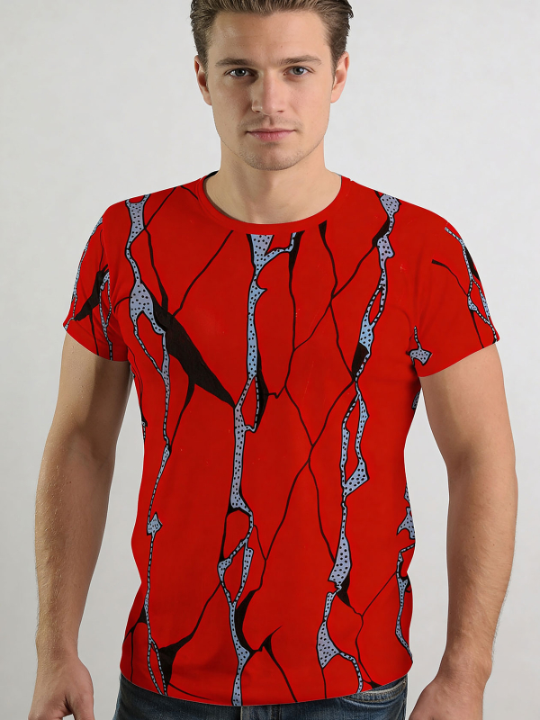 Unique T-shirts for men - RED FELS - 100% cotton - GERMENS artfashion - Sizes S to 5XL