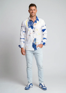 Descubre las coloridas camisas de hombre con botones de DRAGONFLY -...