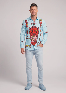 Descubre las coloridas camisas de hombre con botones FLASH - 100 %...