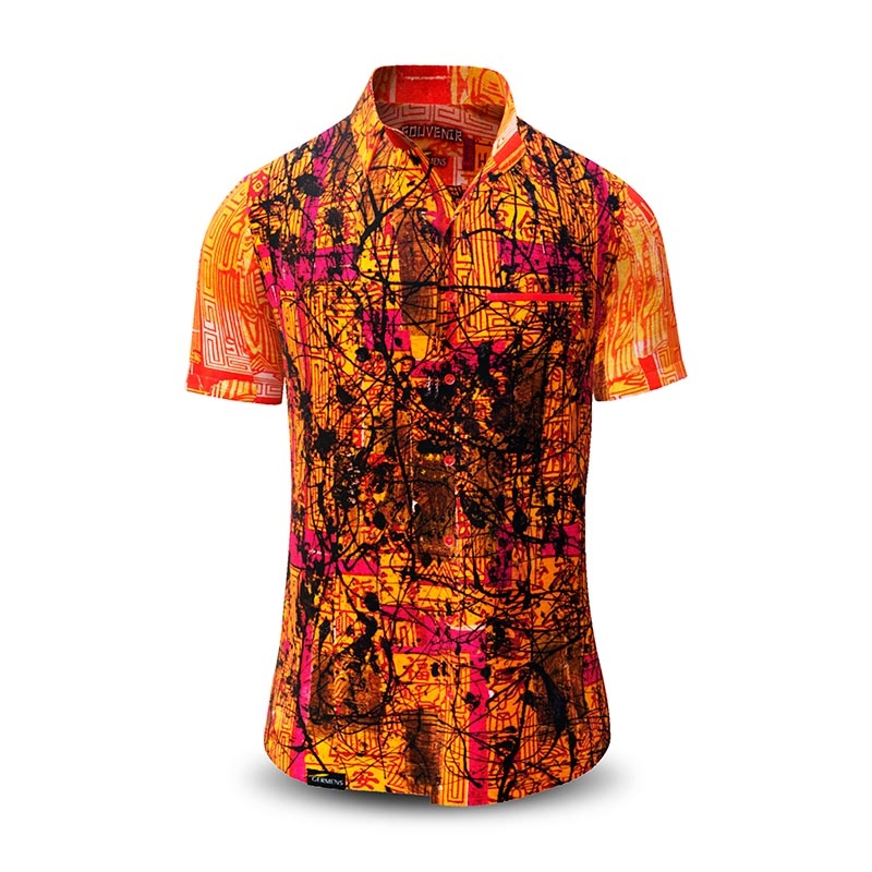 Sommerhemd Herren SOUVENIR - 100 % Baumwolle - 10 Größen von XS - 6XL - außergewöhnliches Design - feinste Verarbeitung - Stoffe Made in Germany - limitiert und exklusiv