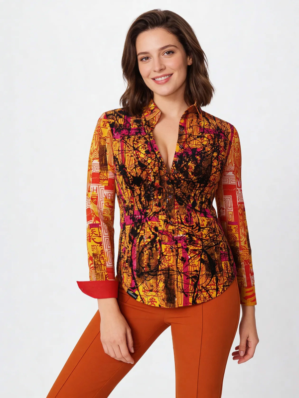 Blusa original para mujer - SOUVENIR - 100 % algodón - GERMENS artfashion - Tallas de la XS a la 3XL