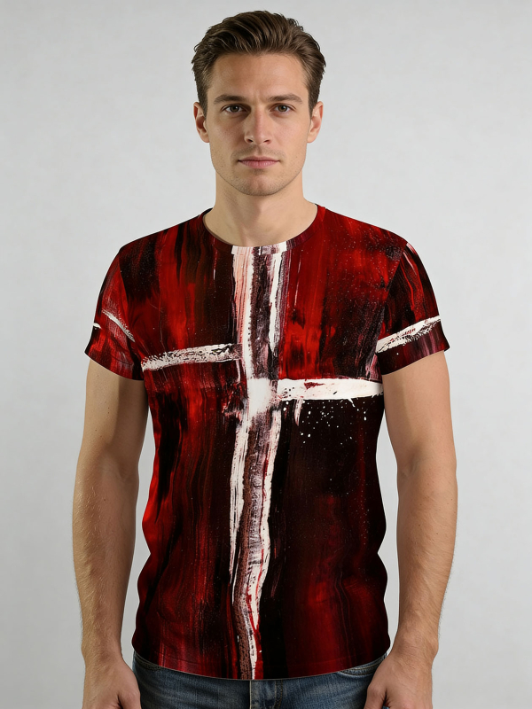 Camisetas exclusivas para hombre - WHITE CROSS - 100 % algodón - GERMENS artfashion - Tallas de la S a la 5XL