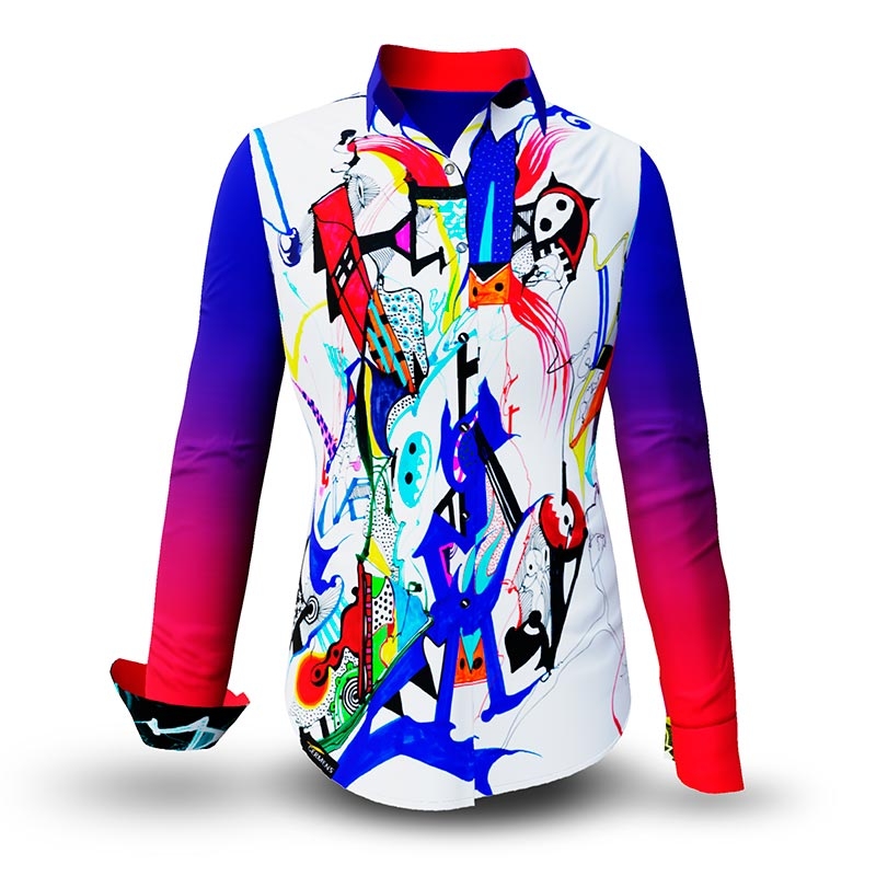 ausgefallene Damenbluse für Damen - GIONOXI - 100 % Baumwolle - GERMENS artfashion - Größen XS bis 3XL
