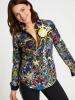 ausgefallene Damenbluse für Damen - LETS BE CRAZY TONIGHT - 100 % Baumwolle - GERMENS artfashion - Größen XS bis 3XL