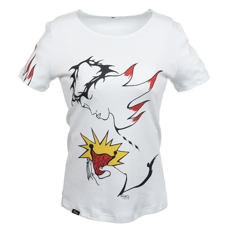 LOVE ME - Camiseta de manga corta para mujer en color blanco de GERMENS
