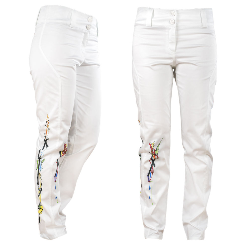 Pantalones blancos de mujer LILIBY con estampados