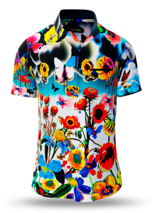 Camisa de verano para hombre FLOWERDREAM - 100 % algodón - 10 tallas, de la XS a la 6XL - diseño excepcional - confección de primera calidad - tejidos «Made in Germany» - edición limitada y exclusiva