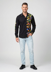 Descubre las camisas de colores para hombre RAINY NIGHT - 100 % algodón