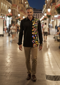 Descubre las coloridas camisas de hombre con botones RAINY NIGHT -...