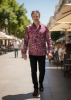 Camisa de hombre CONCHIFERA MARSALA – GERMENS artfashion – 100 % algodón - Talla M