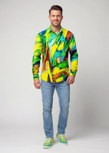 Descubre las camisas de botones para hombre LANDSCAPE WITH RIVER -...
