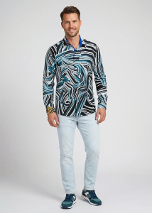 Descubre las coloridas camisas de hombre con botones BRUSHSTROKE -...