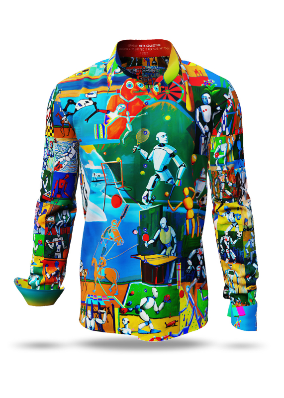 Descubre las camisas para hombre SPORTY HUMAN ROBOTS - 100 % algodón