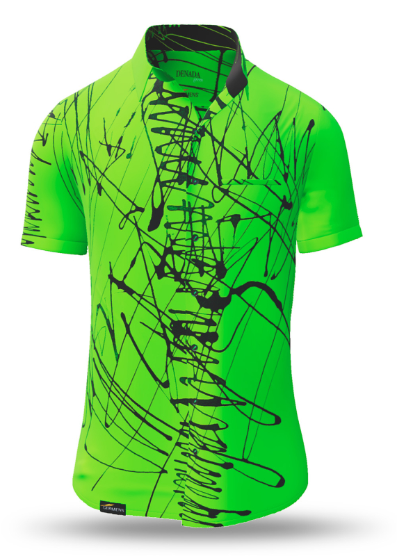 Camisa de verano para hombre DENADA GREEN - 100 % algodón - 10 tallas, de la XS a la 6XL - diseño excepcional - confección de primera calidad - tejidos «Made in Germany» - edición limitada y exclusiva