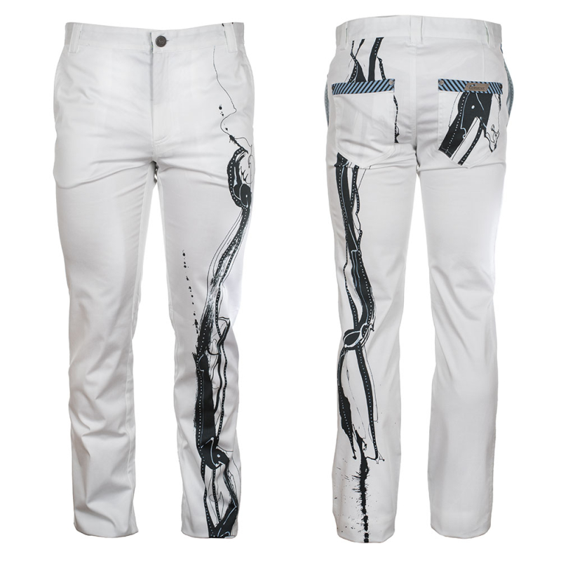 SNAKE - Pantalones de hombre en blanco y negro - GERMENS