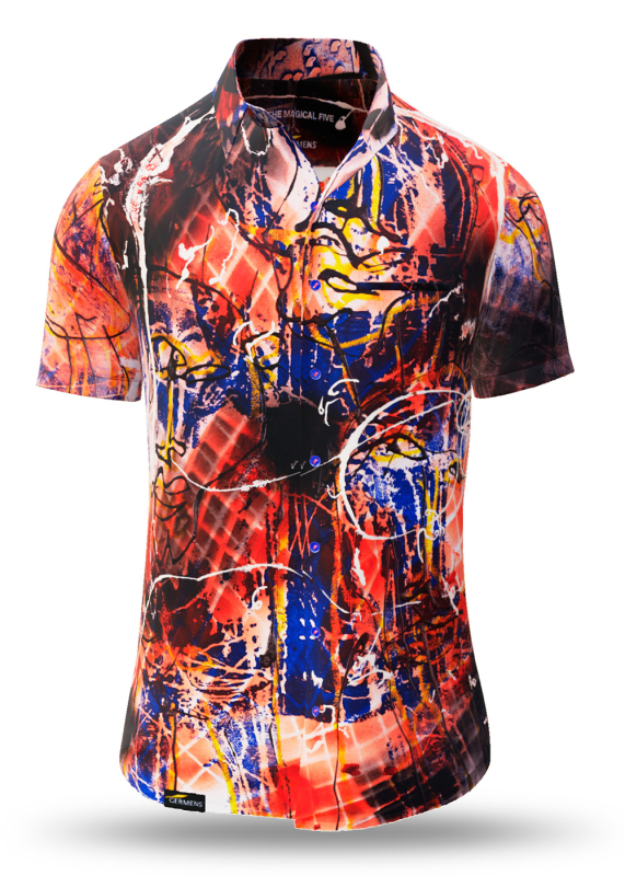 Camisa de verano para hombre THE MAGICAL FIVE - 100 % algodón - 10 tallas, de la XS a la 6XL - diseño excepcional - confección de primera calidad - tejidos «Made in Germany» - edición limitada y exclusiva