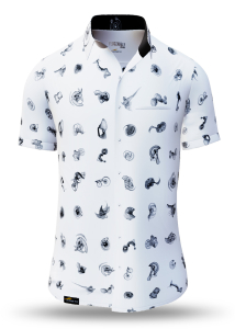 Camisa de verano para hombre FLUGZAUBER BLANC - 100 % algodón - 10...