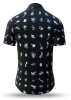 Sommerhemd Herren FLUGZAUBER NOIR - 100 % Baumwolle - 10 Größen von XS - 6XL - außergewöhnliches Design - feinste Verarbeitung - Stoffe Made in Germany - limitiert und exklusiv