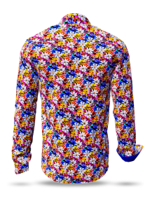 Descubre las coloridas camisas de hombre con botones FLOWER FRENZY...