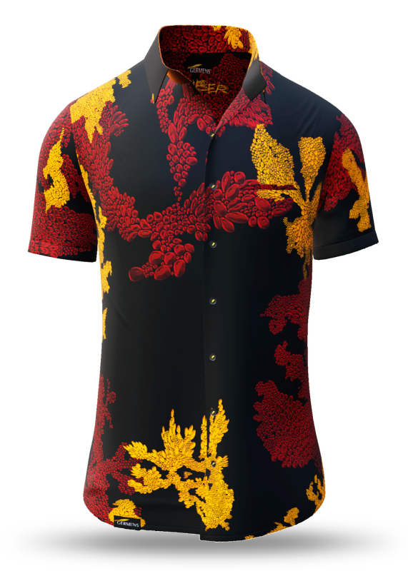 Sommerhemd Herren EMBER WHISKY - 100 % Baumwolle - 10 Größen von XS - 6XL - außergewöhnliches Design - feinste Verarbeitung - Stoffe Made in Germany - limitiert und exklusiv