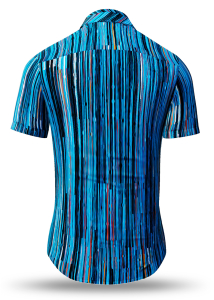 Camisa de verano para hombre WATERFALL BLUE - 100 % algodón - 10...