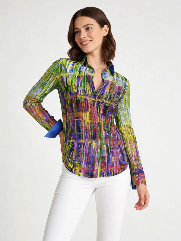 Blusa original para mujer - FLUORO - 100 % algodón - GERMENS artfashion - Tallas de la XS a la 3XL
