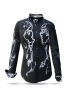 ausgefallene Damenbluse für Damen - DARKLIGHT - 100 % Baumwolle - GERMENS artfashion - Größen XS bis 3XL