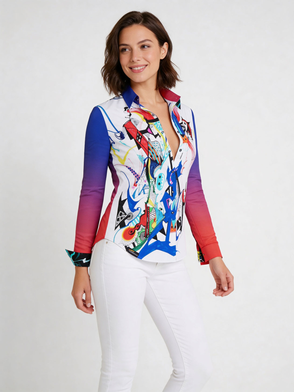 Blusa exclusiva para mujer - GIONOXI - 100 % algodón - GERMENS artfashion - Tallas de la XS a la 3XL
