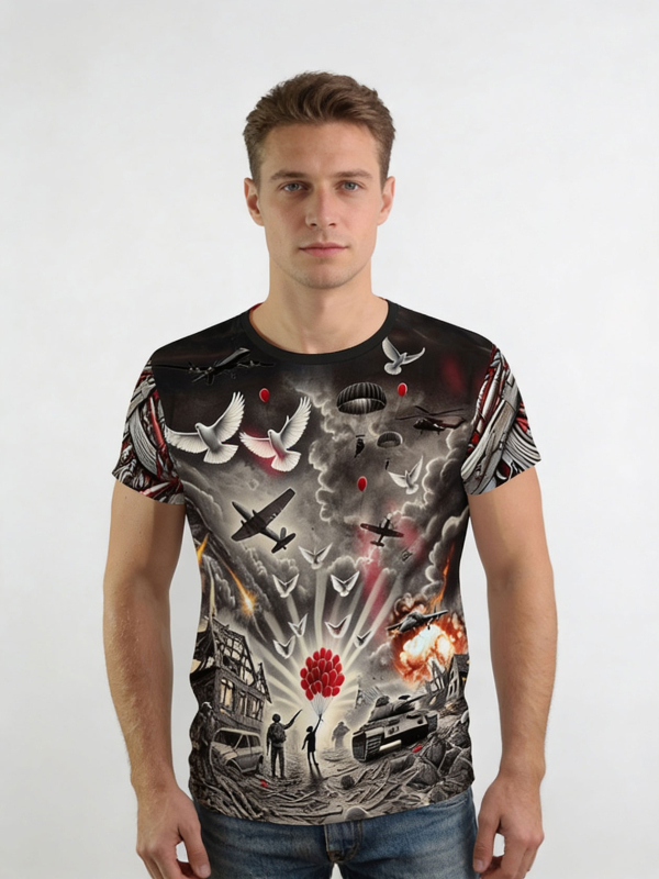 STOP NOW! Anti-war T-shirt for men - 100% cotton - GERMENS artfashion
